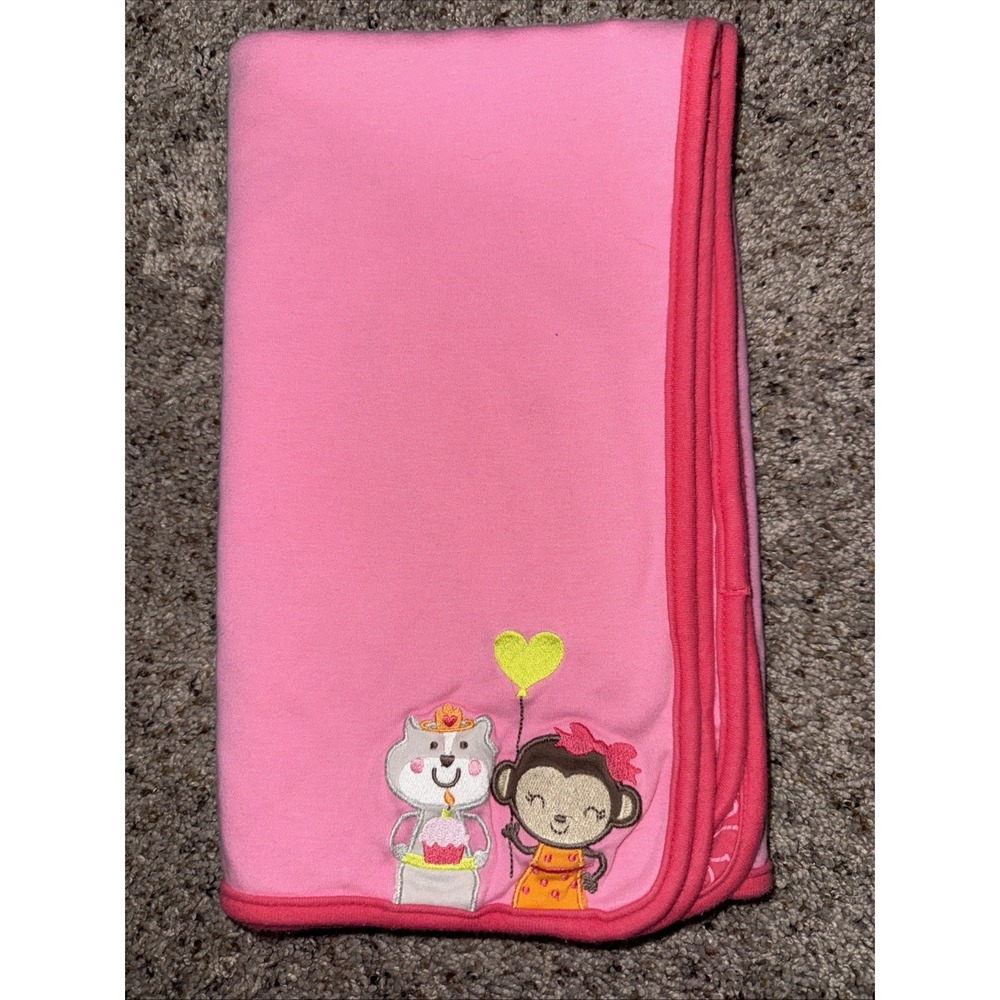 Just One You by Carter's Monkey Baby Blanket Heart Balloon Cupcake‎ Dog Pink